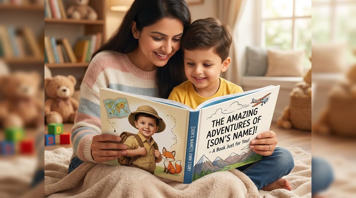 Personalized children's book — The Amazing Adventures with cartoon face swap on illustrated characters